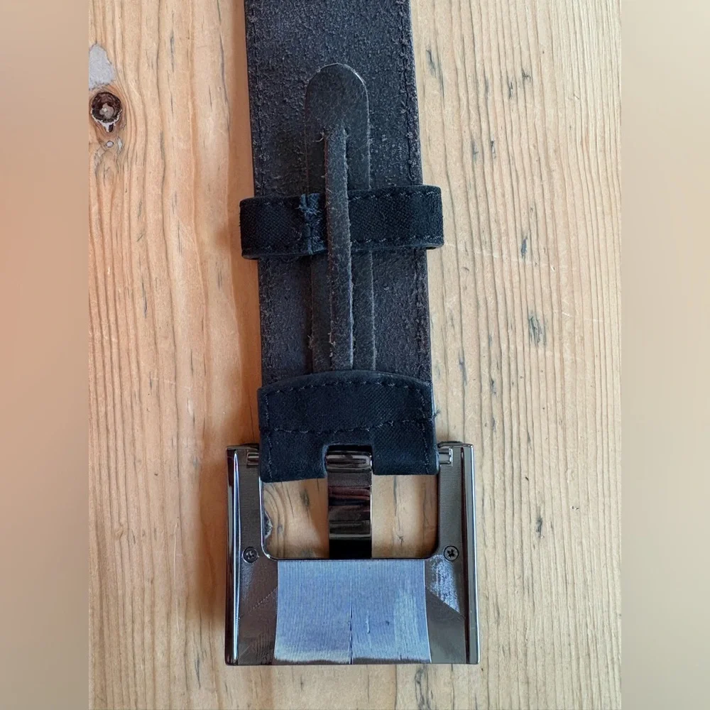 Chico’s Statement Belt Black Suede Size Medium EUC
